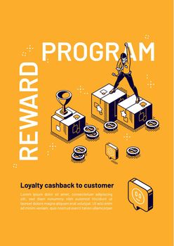 Reward program isometric poster, loyalty cashback