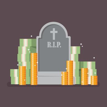 Graveyard with cash money