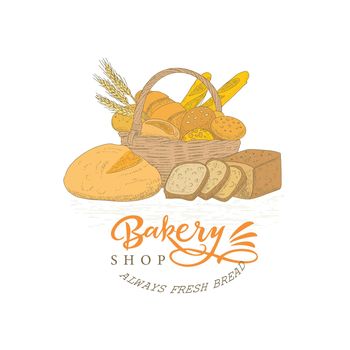Bakery emblem in engraved style