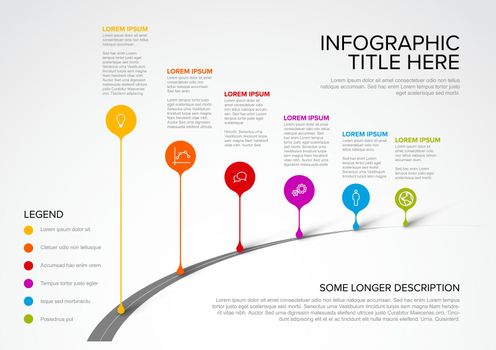 Infographic Timeline Template with pointers on the road