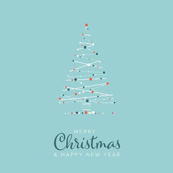 Minimalist Christmas flyer/card template with christmas tree