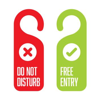 Door tag template - do not disturb and free entry