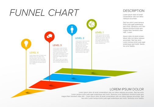 Vector Infographic funnel level layers template
