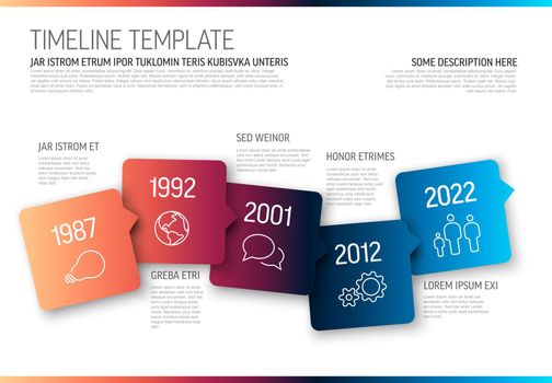 Vector Infographic horizontal timeline template