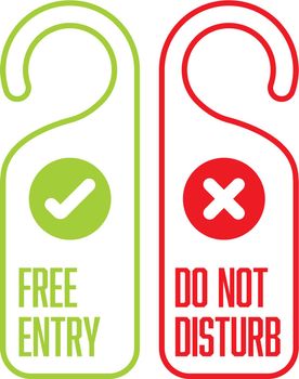 Door tag template - do not disturb and free entry