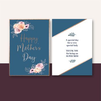 Happy Mother's Day Card design with plants concept,creative flowers vector illustration template