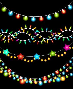 Colorful Christmas Lights Garlands