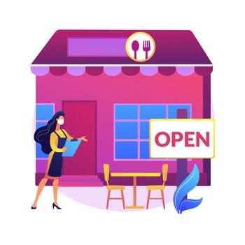 Restaurants reopening abstract concept vector illustration.