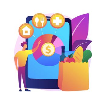 Consumption expenditure abstract concept vector illustration.
