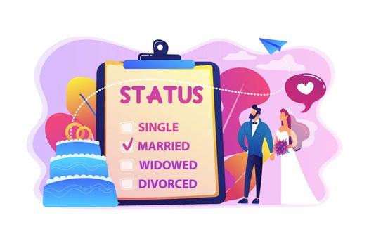 Relationship status concept vector illustration.