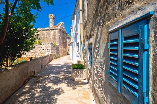 Old stone street in Mediterranean village, island of Krapanj