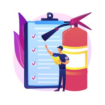 Fire inspection abstract concept vector illustration.