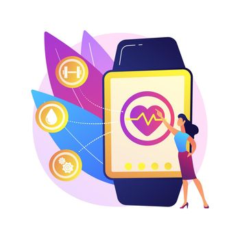 Heart rate on smartwatch vector concept metaphor