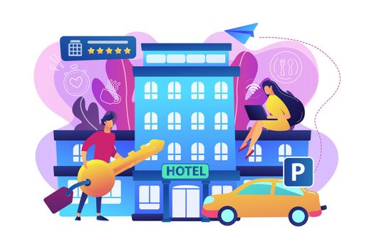 All-inclusive hotel concept vector illustration.