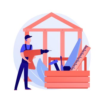 Carpenter services abstract concept vector illustration.