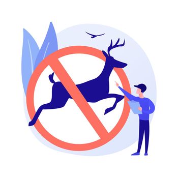 Hunting regulations abstract concept vector illustration.