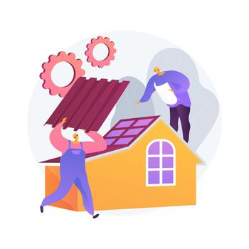 Roofing services abstract concept vector illustration.