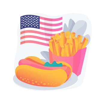 American cuisine abstract concept vector illustration.
