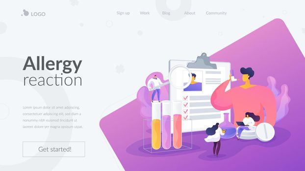 Allergic diseases landing page concept