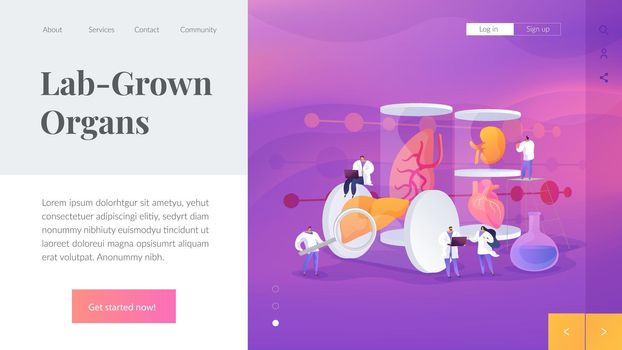 Lab-Grown Organs landing page concept