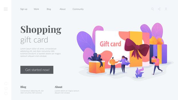 Gift card landing page template.