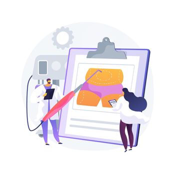 Liposuction abstract concept vector illustration.