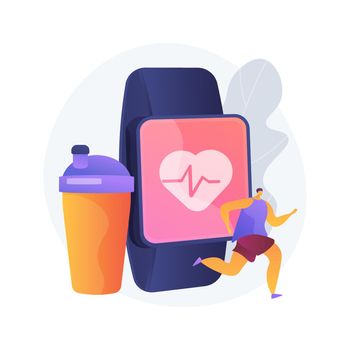 Connected workout abstract concept vector illustration.