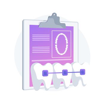 Dental braces abstract concept vector illustration.