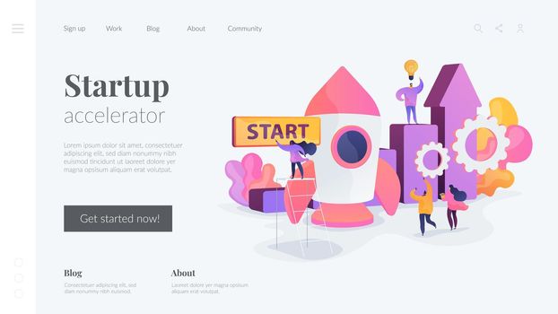 Startup accelerator landing page template.