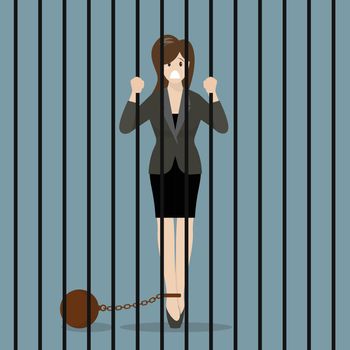 Business woman with weight in prison