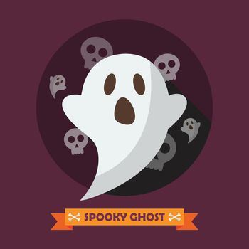 Spooky ghost greeting card