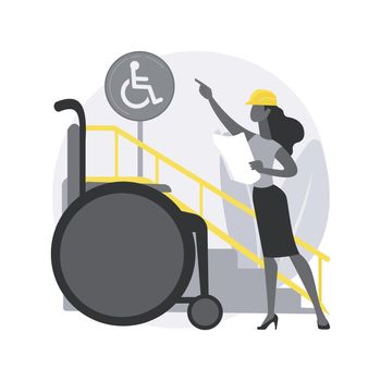 Accessible environment design abstract concept vector illustration.