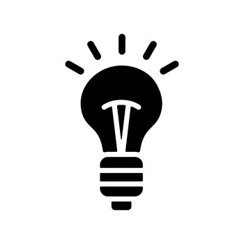 Idea, Lightbulb vector glyph icon. Business sign