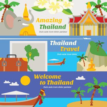 Thailand Travel Banners Set 