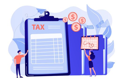 Tax form concept vector illustration.