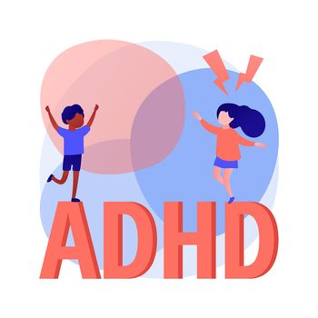 Attention deficit hyperactivity disorder abstract concept vector illustration.