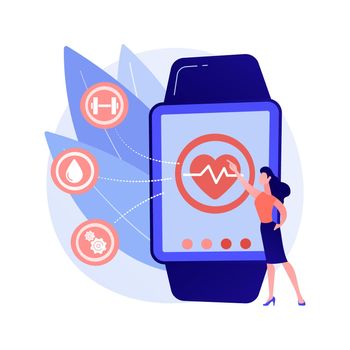 Heart rate on smartwatch vector concept metaphor