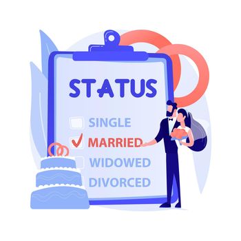 Marital status abstract concept vector illustration.