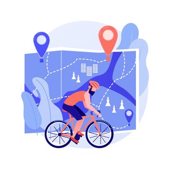 Bike paths network abstract concept vector illustration.