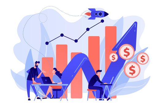 Sales growth concept vector illustration.