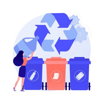 Garbage collection and sorting abstract concept vector illustration.