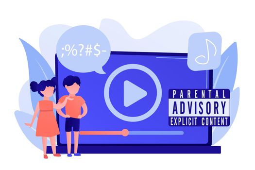 Parental advisory music concept vector illustration.