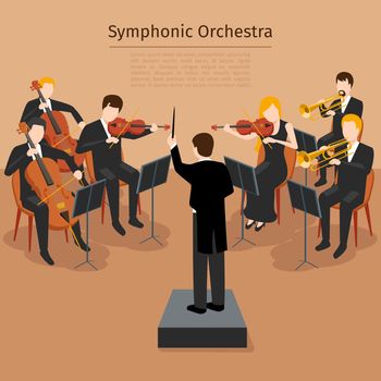 Symphonic orchestra vector illustration
