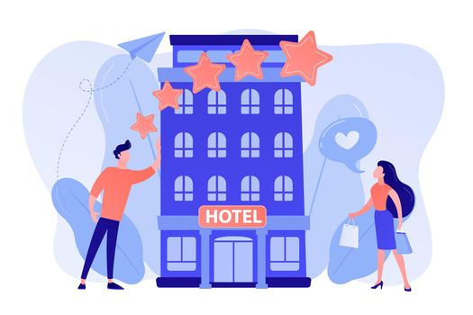 Boutique hotel concept vector illustration.