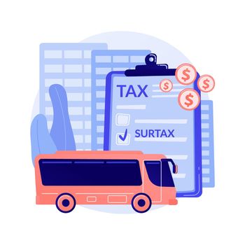 Transportation surtax abstract concept vector illustration.