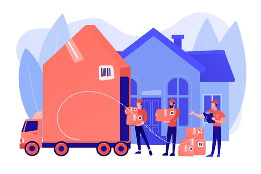 Moving house services concept vector illustration.