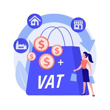 Value added tax system abstract concept vector illustration.