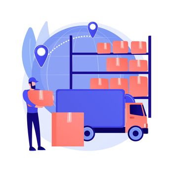 Transit warehouse abstract concept vector illustration.