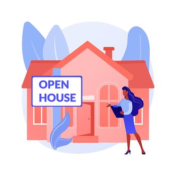 Open house abstract concept vector illustration.