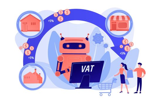 Value added tax system concept vector illustration